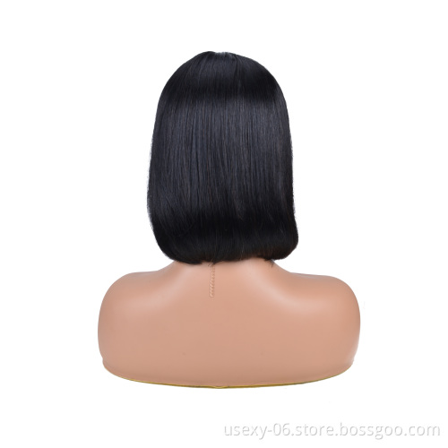 Drop Shipping 8A Grade Straight Bob Virgin Cambodian 100% Human Hair Lace Closure Wigs